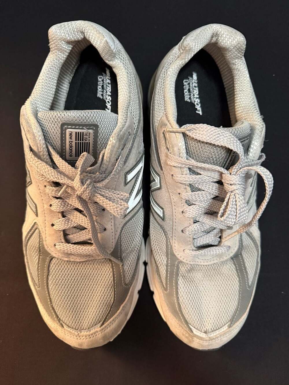 New Balance Made in USA 990v4 Core Grey Suede Mesh Running Shoes